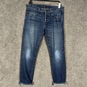 3x1 NYC Jeans Mens 32x30 Blue Slim Selvedge Denim Button Fly Baxter Made‎ USA